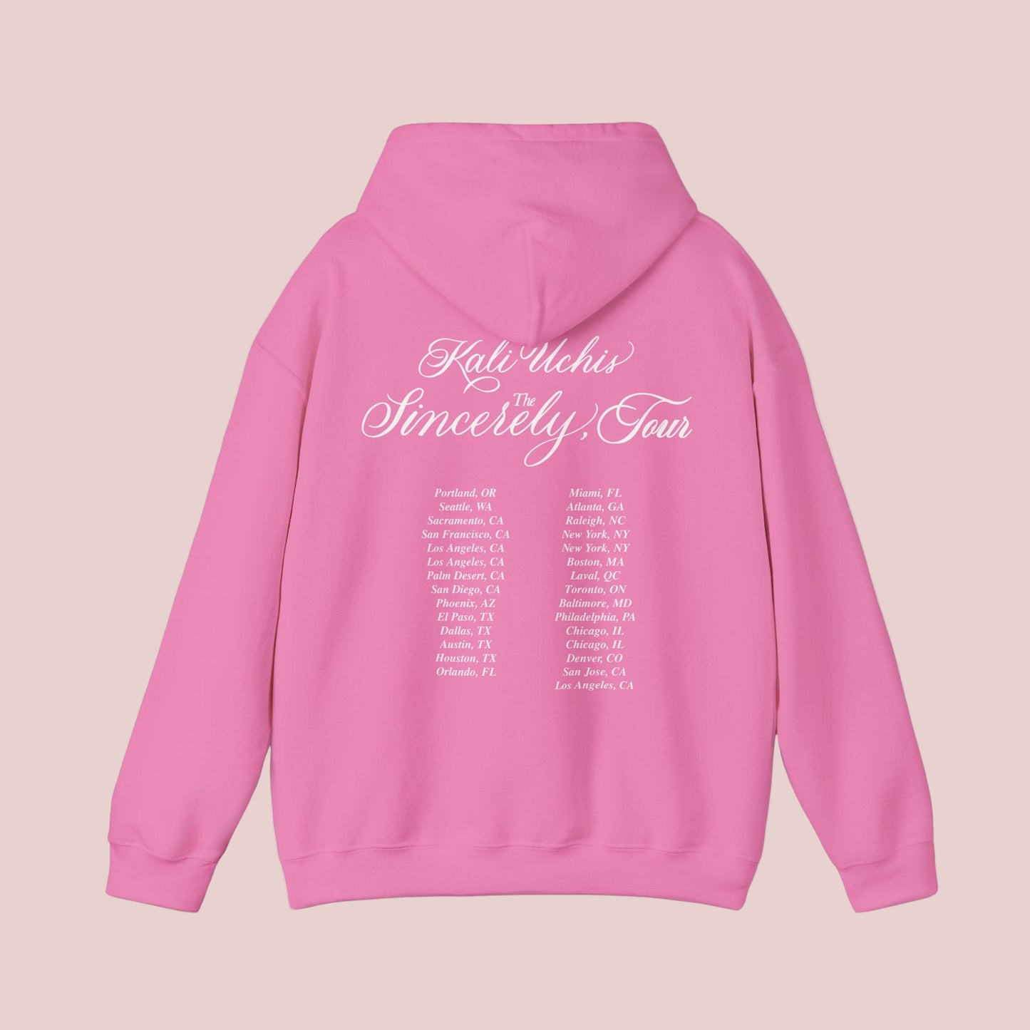 Kali Uchis Tour Merch - Sincerely, Tour Pink Date Hoodie