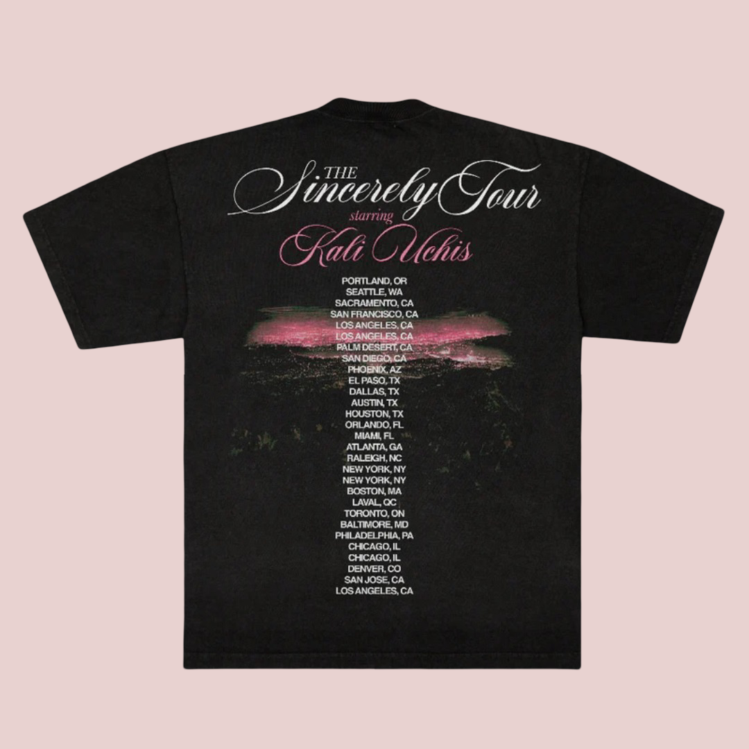 Kali Uchis Tour Merch - Sincerely, Tour Black Poster Tee