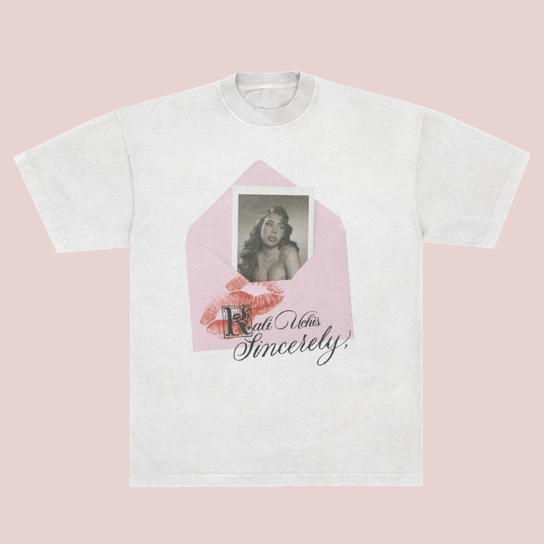Kali Uchis Tour Merch - Sincerely, White Envelope Tour Tee
