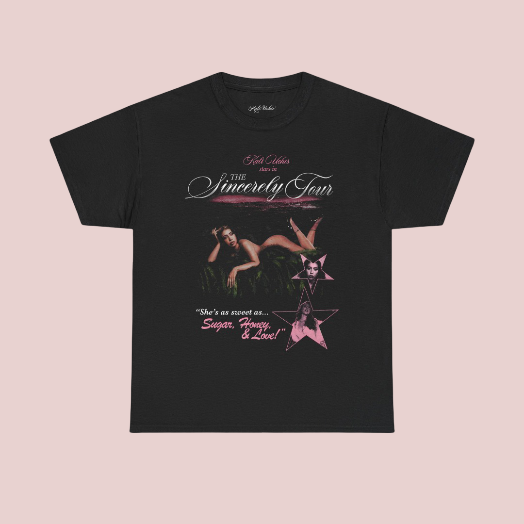 Kali Uchis Tour Merch - Sincerely, Tour Black Poster Tee