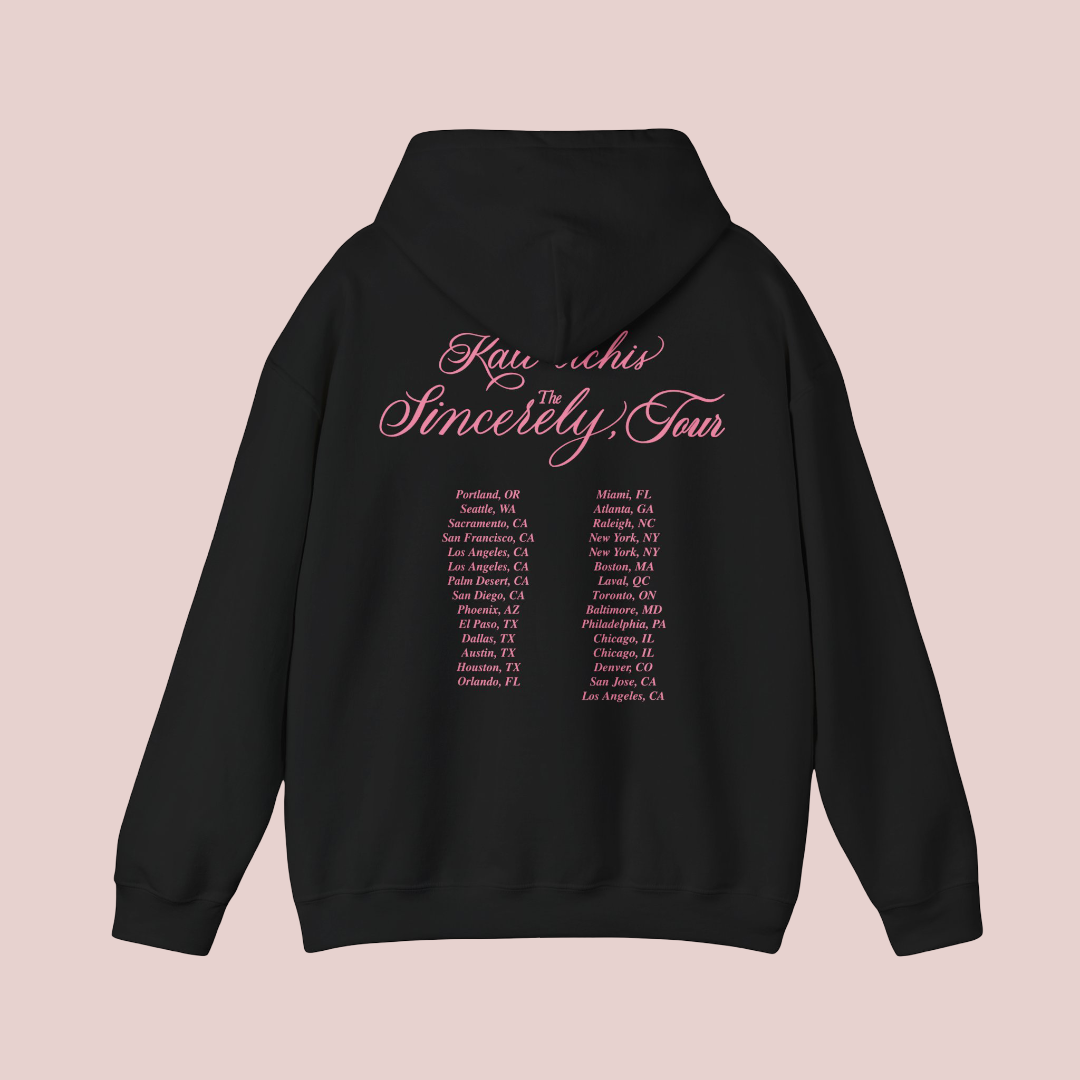 Kali Uchis Tour Merch - Sincerely, Tour Date Black Hoodie