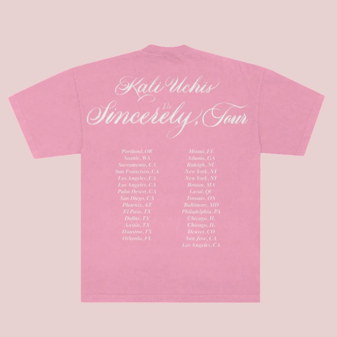 Kali Uchis Tour Merch - Sincerely, Tour Pink Date Tee