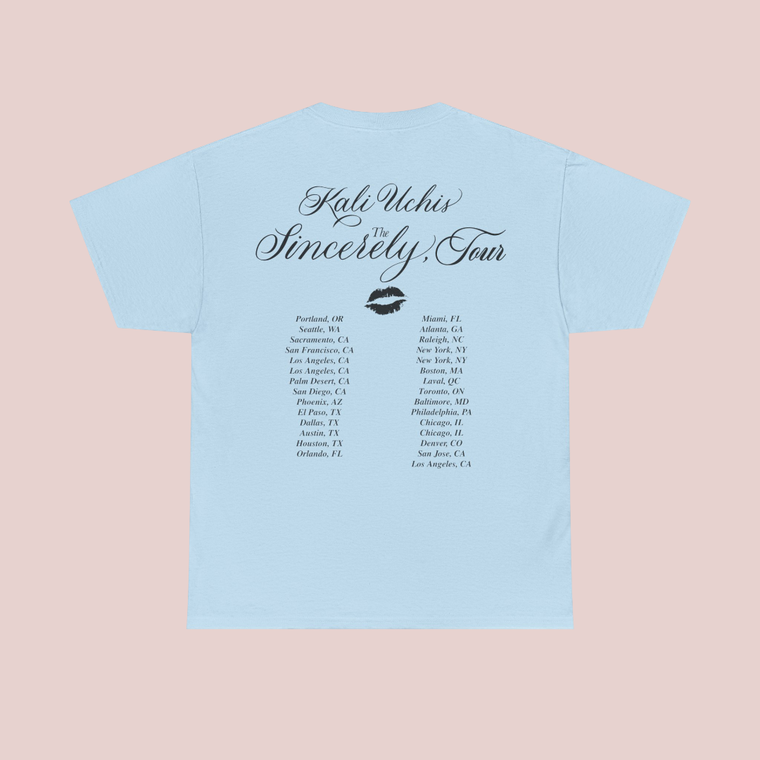 Kali Uchis Tour Merch - Sincerely, Tour Date Tee